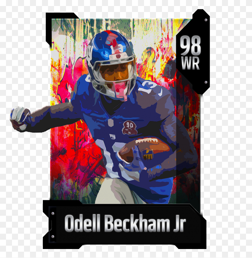 1485x1525 Odell Beckham Jr Mut Card, Helmet, Clothing, Apparel HD PNG Download