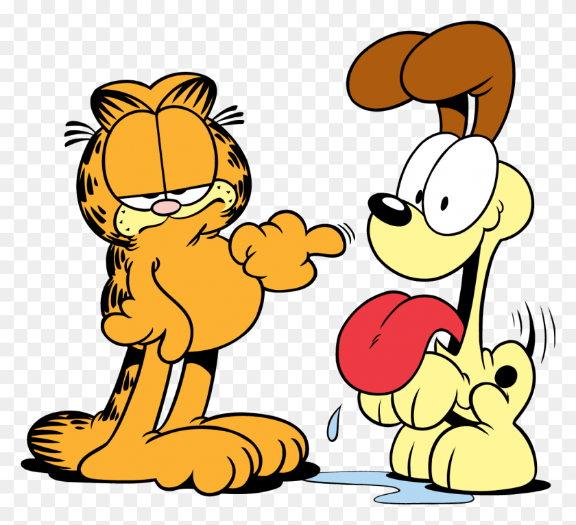 1188x1076 Odie Hugging Garfield Comic Games Roommate Garfield Garfield And Odie, Person, Human, Face HD PNG Download