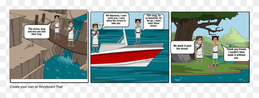1147x378 Odysseus And The Sirens Cartoon, Person, Human, Boat HD PNG Download