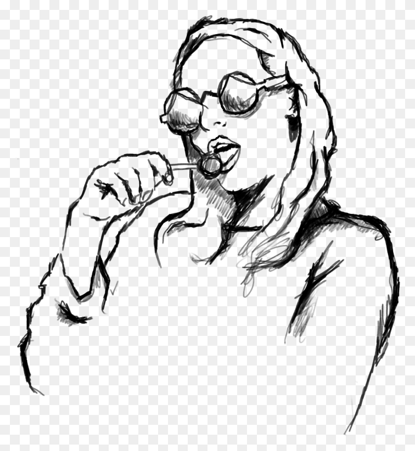 1973x2160 Of A Girl With A Lollipop Sketch, Gray, World Of Warcraft HD PNG Download