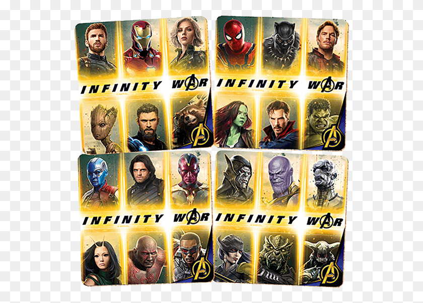 548x543 Of Avengers Infinity War Coaster Pack, Person, Human, Collage HD PNG Download