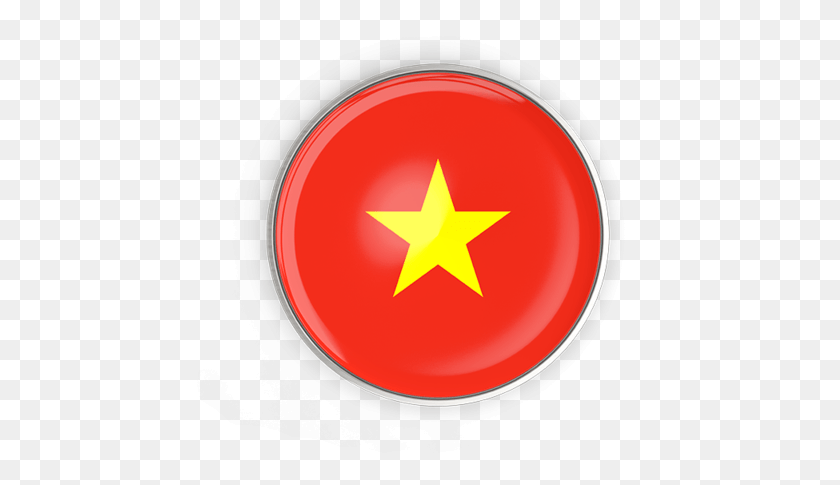 500x425 Of Flag Vietnam Flags World The Clothing Clipart Vietnam Flag Button, Star Symbol, Symbol HD PNG Download