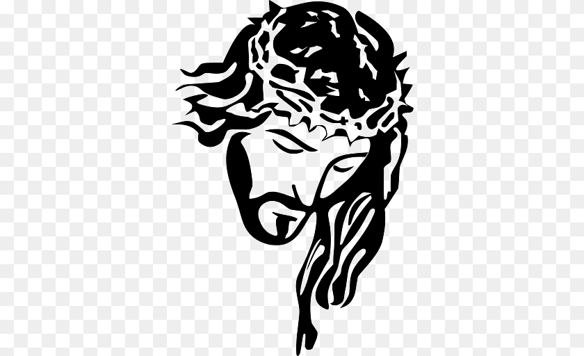 350x512 Of Jesus With Crown Of Thorns, Stencil, Person, Alien Clipart PNG