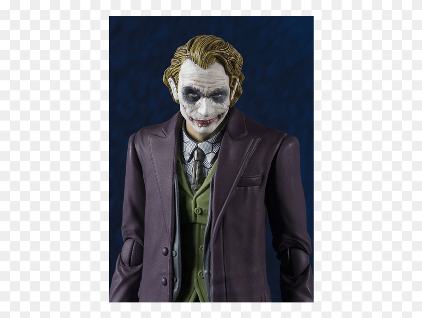 410x573 Of Sh Figuarts Joker Dark Knight, Clothing, Suit, Overcoat HD PNG Download