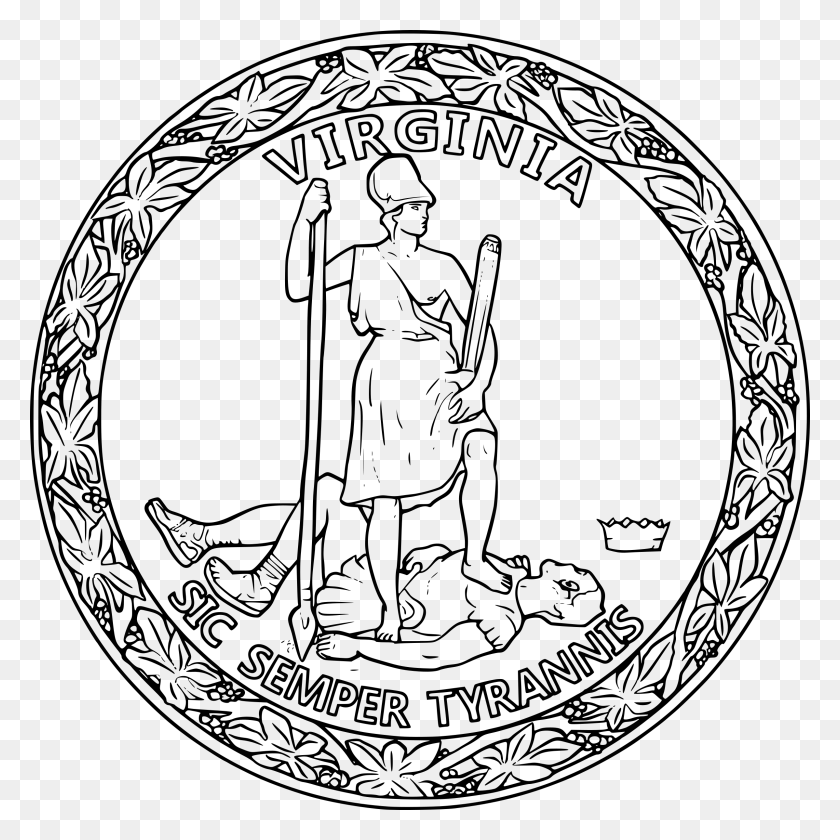 2398x2400 Of The Commonwealth Virginia Version Big Virginia State Seal Black And White, Gray, World Of Warcraft HD PNG Download