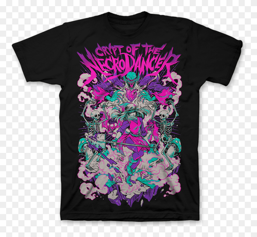 938x861 Descargar Png Of The Necrodancer Shirt Crypt Of The Necrodancer Monster Mosh, Ropa, Camiseta, Camiseta Hd Png
