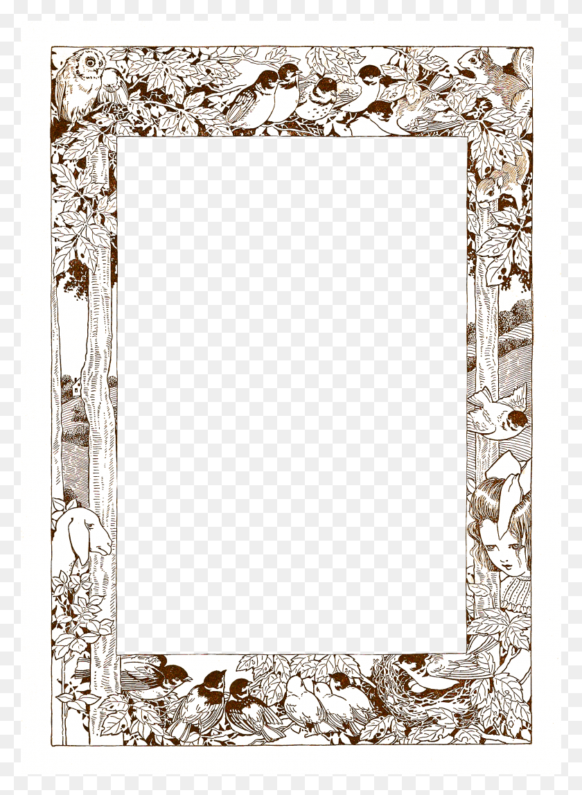 1859x2592 Of Woodland Creatures And Happy Children Picture Frame, Rug, Text HD PNG Download