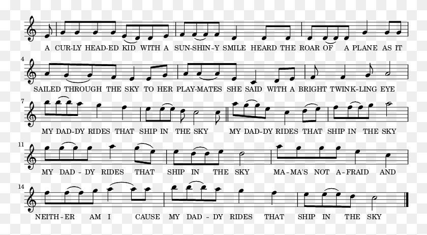 768x402 Of Woody Guthrie39s Songsship In The Sky Alleluia Latin, Sheet Music HD PNG Download