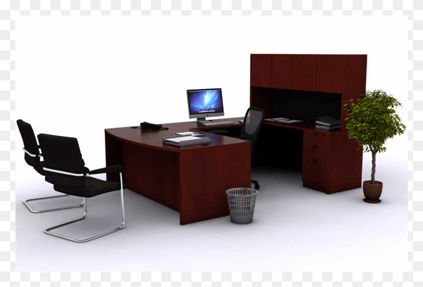 1100x721 Office Desk Transparent Office Furniture, Table, Chair, Computer HD PNG Download
