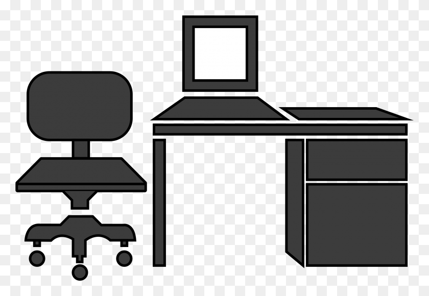 2670x1780 Office Furniture Clip Art, Desk, Table, Electronics HD PNG Download