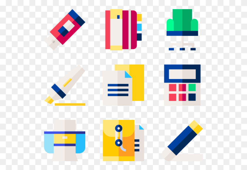 541x517 Office Printing Icons, Text, Label HD PNG Download