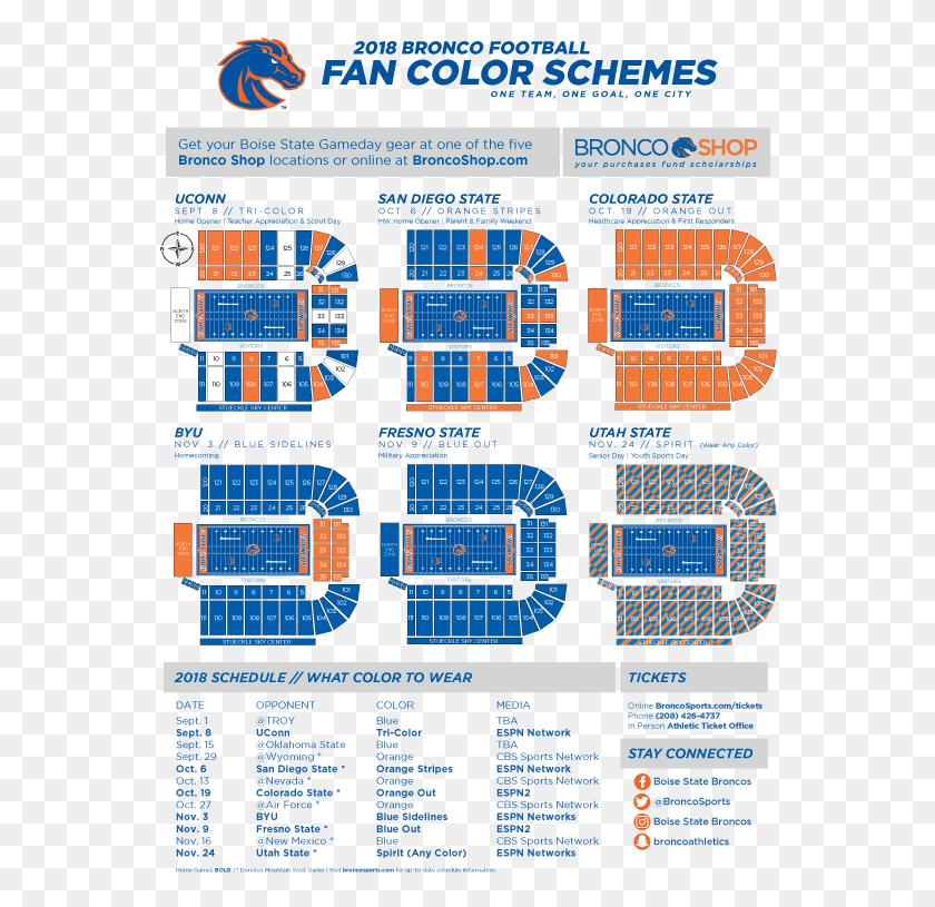 556x755 Official Athletic Website Of The Boise State Broncos Boise State Football Color Scheme 2018, Word, Text, Scoreboard HD PNG Download