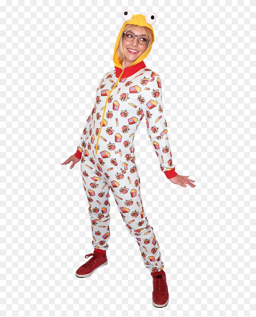 446x982 Official Merch Store Retail Row Launches Fortnite Durr Burger Onesie, Clothing, Apparel, Pajamas HD PNG Download
