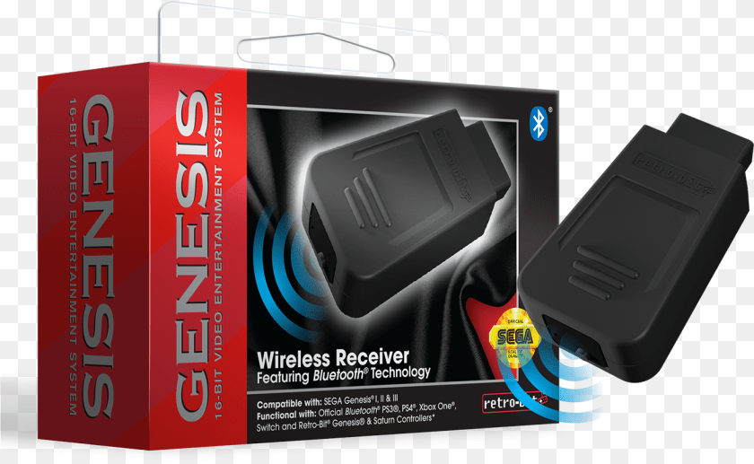 Official Sega Genesis Bluetooth Receiver Sega Genesis, Adapter, Electronics PNG