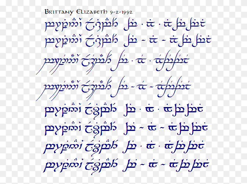 599x564 Official Tengwar Transcription Thread Elvish, Text, Handwriting, Menu HD PNG Download