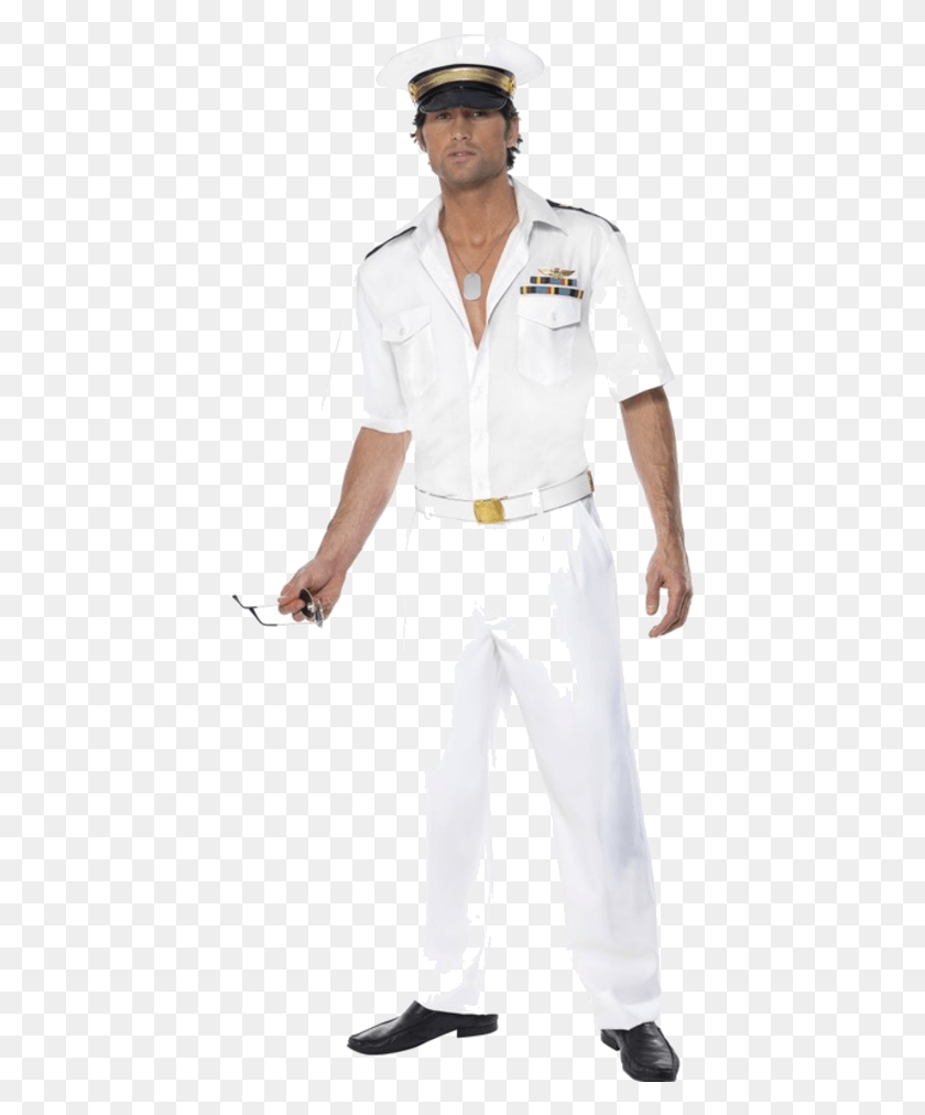 420x952 Official Top Gun Captain Costume Mens Top Gun Fancy Dress, Person, Human, Clothing HD PNG Download