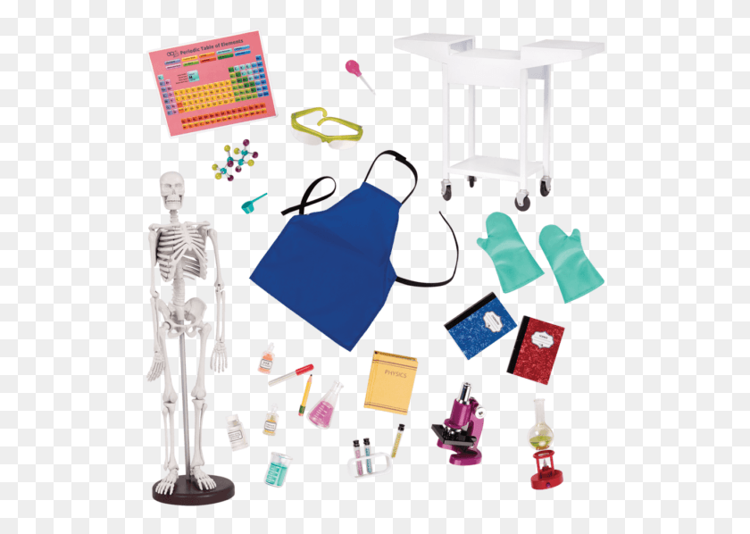 516x538 Og Schoolroom Science Lab Our Generation Dolls Scientist, Person, Human, Skeleton HD PNG Download