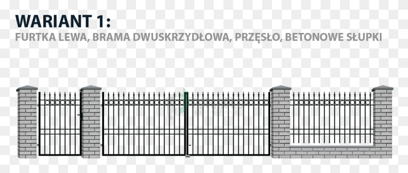 1004x383 Ogrodzenie Bristol Furtka Lewa Brama Dwuskrzydowa Picket Fence, Gate, Prison HD PNG Download