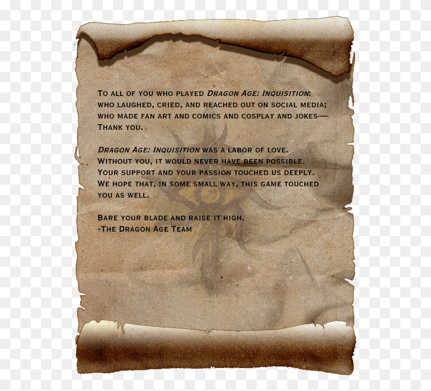 551x702 Oh No No No Thank You Dragon Age Inquisition Last Message, Book, Scroll, Text HD PNG Download