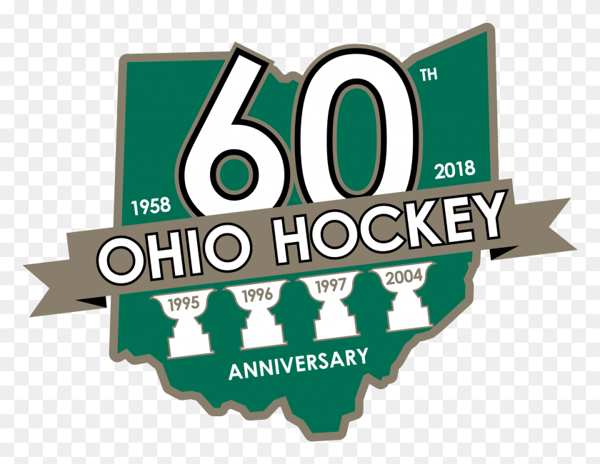 1727x1308 Ohio Hockey Celebra Su 60 Aniversario Amor, Etiqueta, Texto, Logotipo Hd Png Descargar