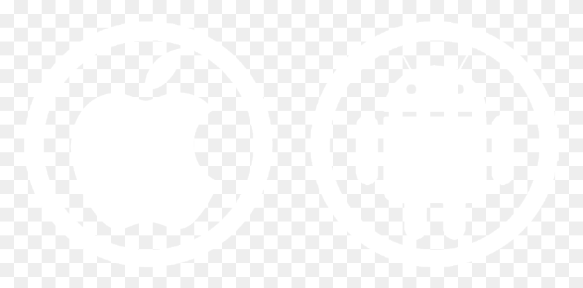 771x356 Ом Приложение Android И Логотип Apple Android Черный Фон, Символ, Трафарет, Товарный Знак Hd Png Скачать