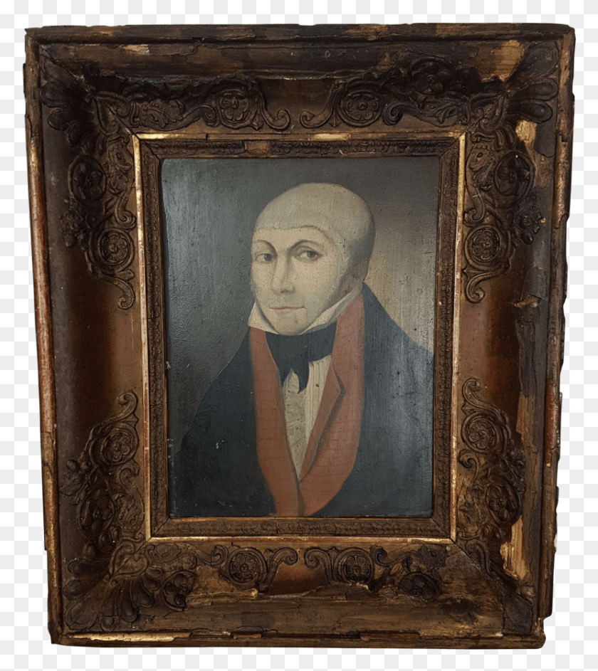 830x940 Oil On Board Of Man In Skull Cap In Original Frame Picture Frame, Person HD PNG Download