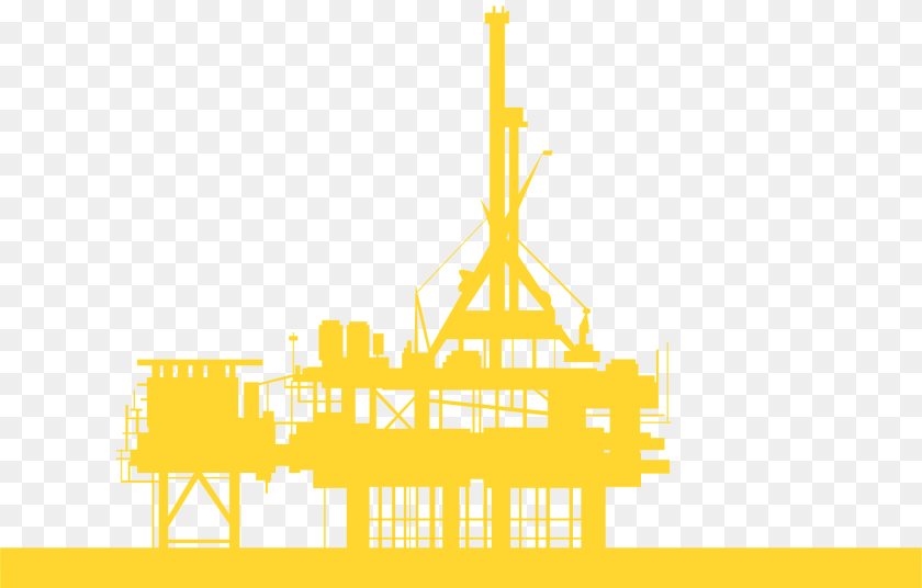 Oil Rig Silhouette, Construction, Oilfield, Outdoors, Architecture Sticker PNG