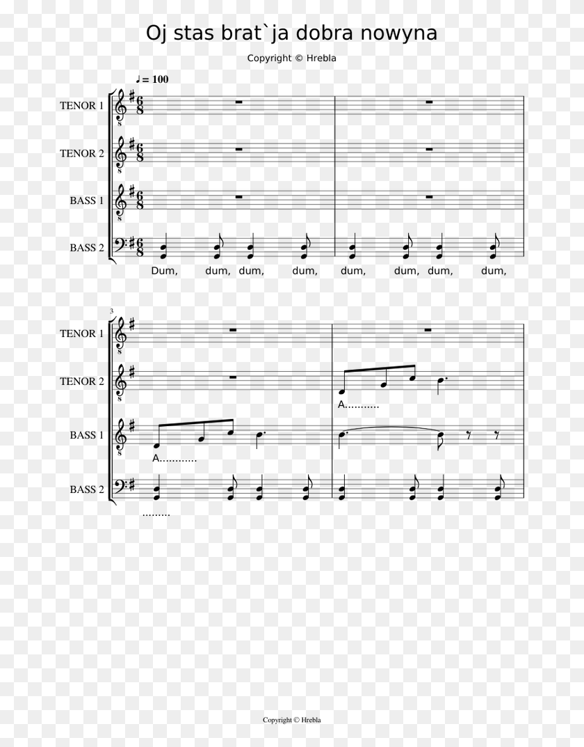 675x1013 Oj Stas Bratja Dobra Nowyna Sheet Music, Gray, World Of Warcraft HD PNG Download