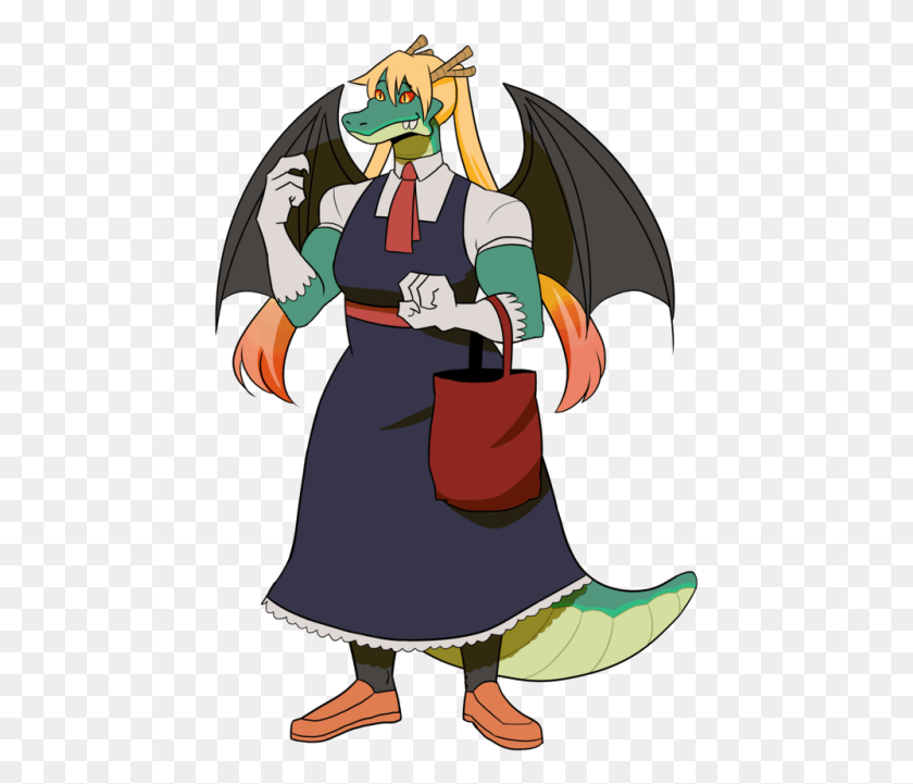 447x661 Ok Hear Me Out Female Dragon Maid Anthro, Person, Human, Performer HD PNG Download
