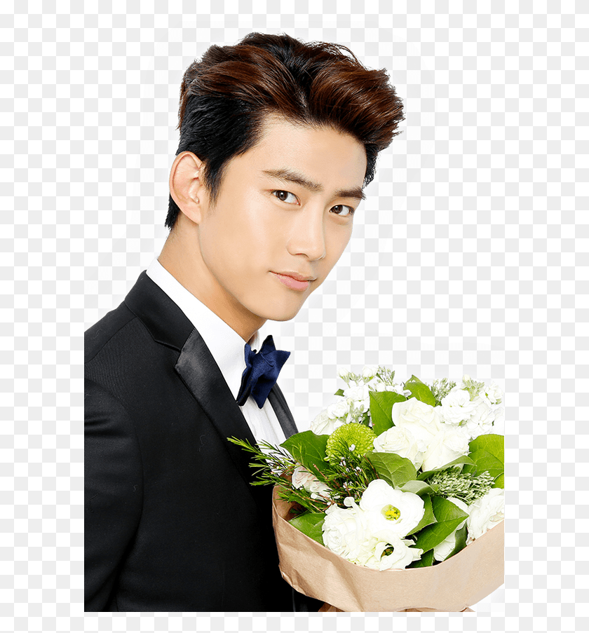 599x843 Ok Taecyeon Kpop Idol Bouquet, Person, Human, Plant HD PNG Download