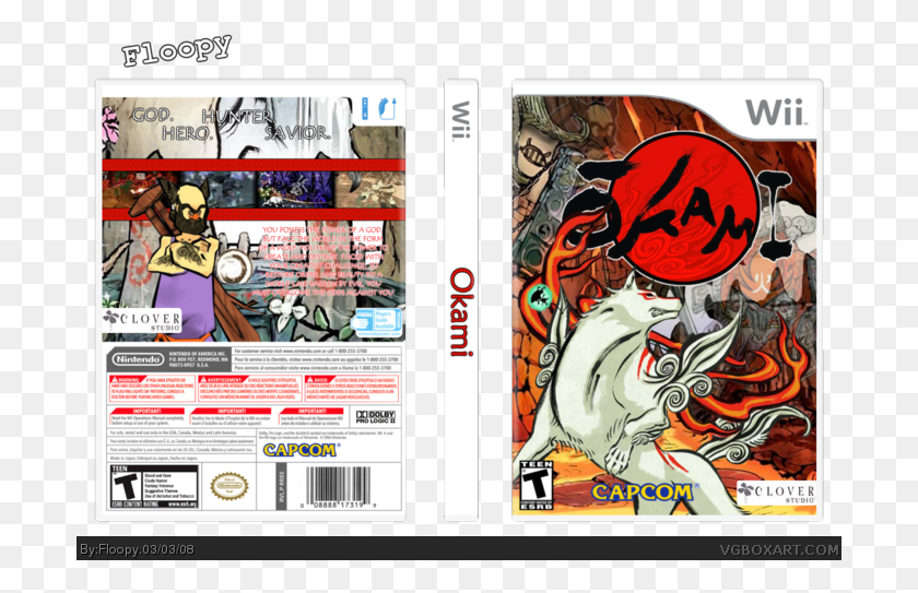 701x483 Descargar Png Okami Box Art Cover Wii, Texto, Cartel, Publicidad Hd Png