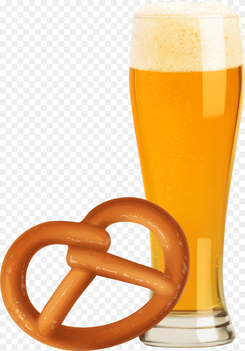 5462x7823 Oktoberfest Beer And Pretzel Transparent Clip Art Image PNG