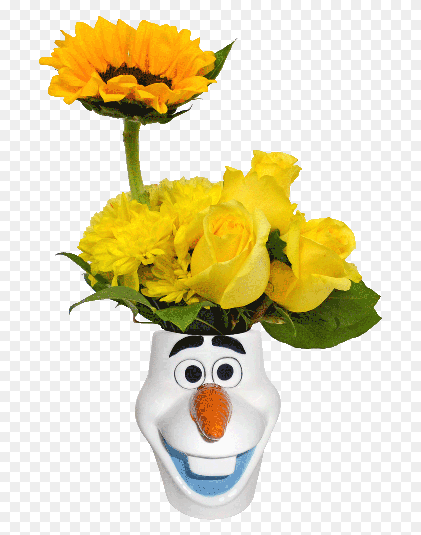 687x1006 Olaf Flower Mug Bouquet, Plant, Blossom, Flower Arrangement HD PNG Download