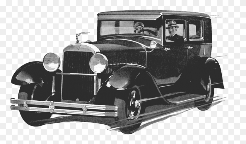 819x454 Old Black Car Drawing, Antique Car, Vehicle, Transportation HD PNG Download