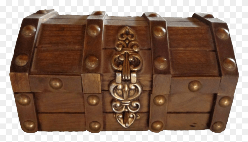 801x435 Old Chest, Treasure, Wood, Bronze HD PNG Download