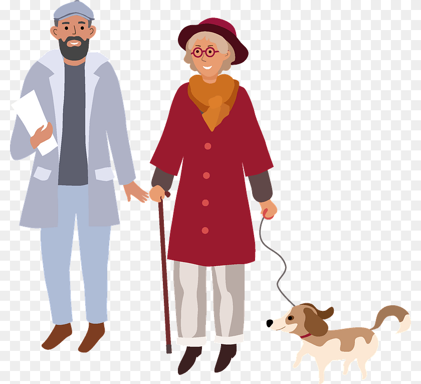 800x766 Old Couple Clipart Illustration, Clothing, Coat, Person, Boy Transparent PNG