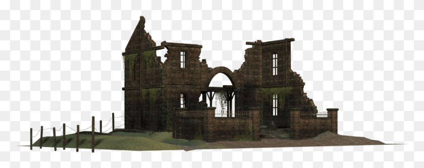 930x326 Old House Ruins Arch, Architecture, Building, Person HD PNG Download
