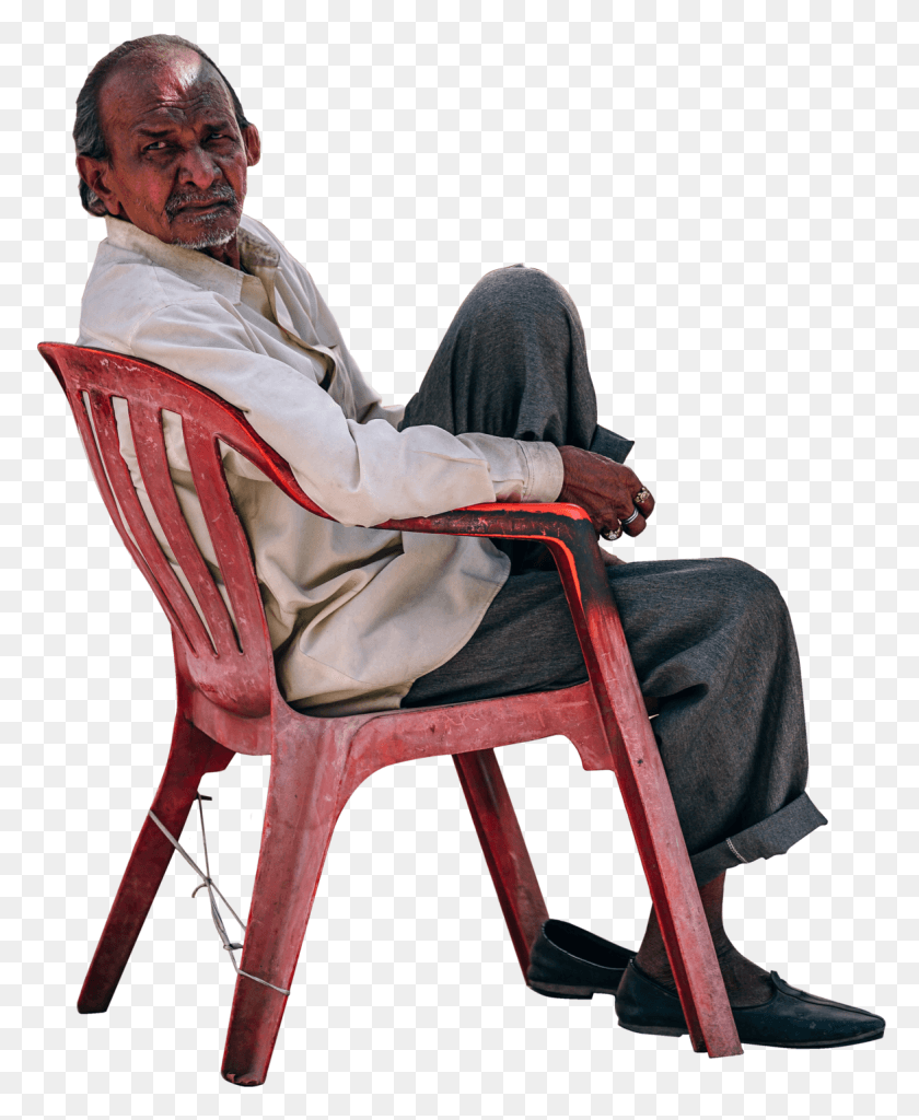 1173x1450 Old Man Sitting Onabroken Chair Relaxed Leisure Time Indian Man Sitting On Chair, Furniture, Person, Human HD PNG Download