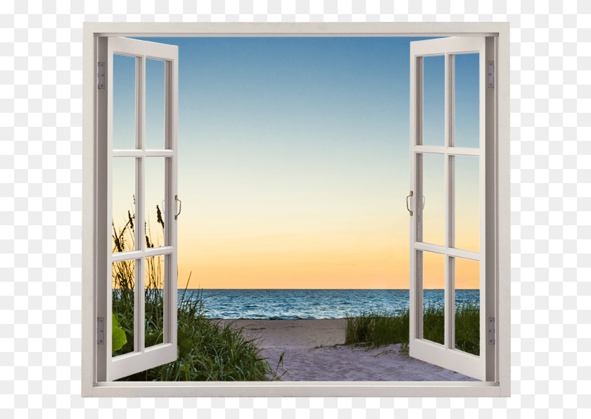 612x535 Old Oak Lane Vero Beach Window Beach Window, Picture Window, Plant, French Door HD PNG Download