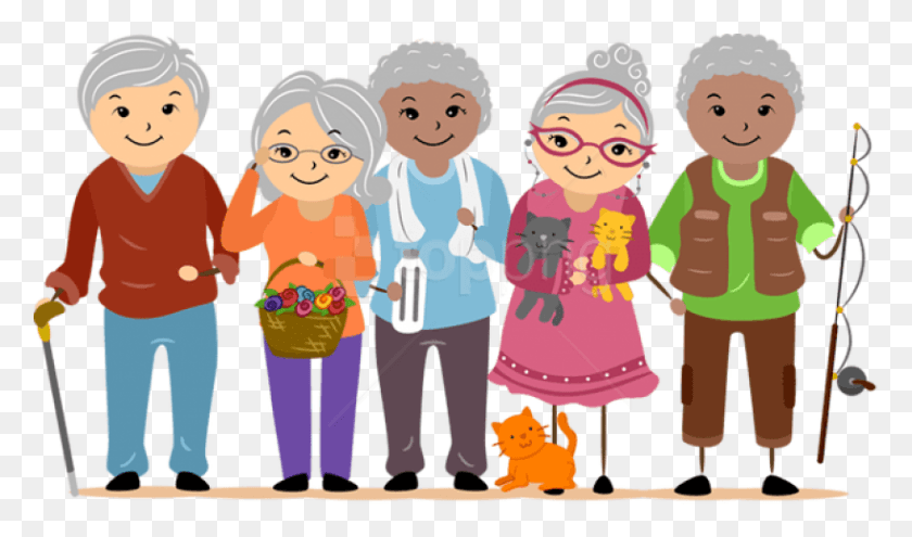 819x457 Old People Senior Citizens Cartoon, Person, Human, Family Descargar Hd Png