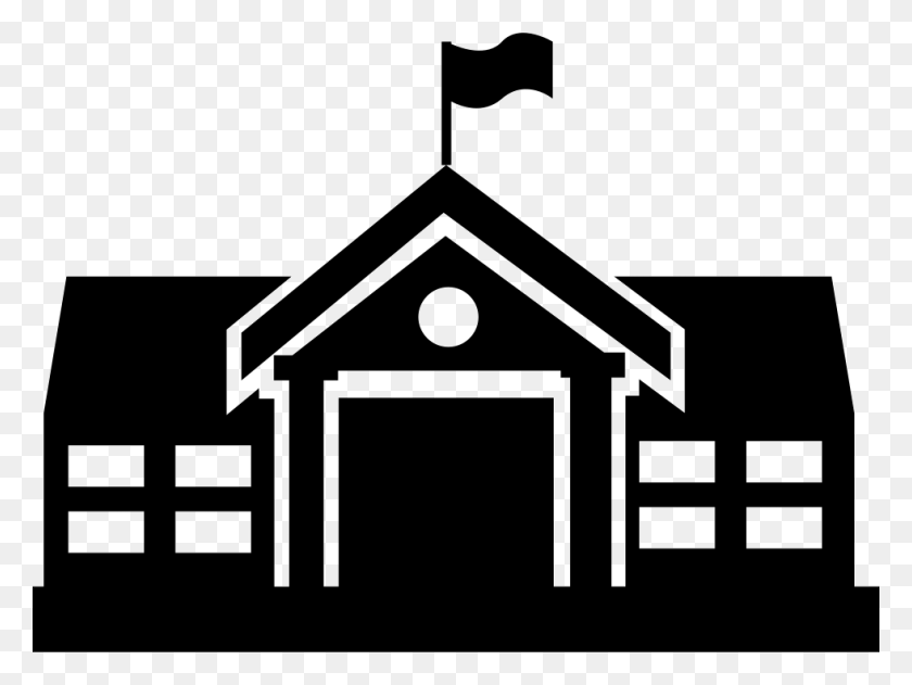 980x718 Old School Comments School Building Icon Vector, Stencil HD PNG Download