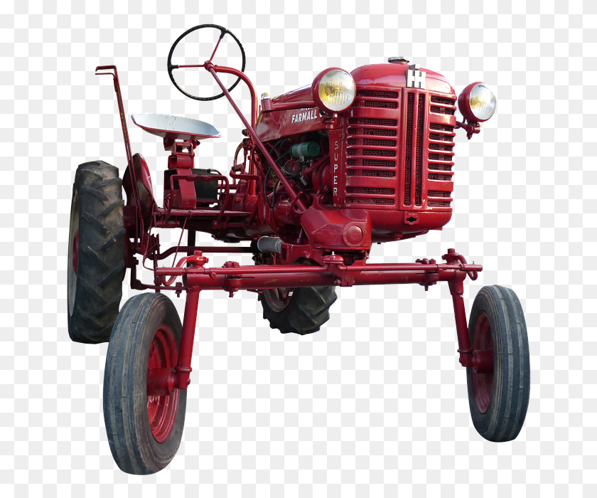 658x640 Old Tractor, Lawn Mower, Tool, Transportation HD PNG Download