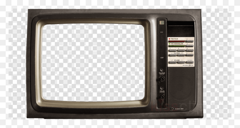 900x450 Old Tv Clipart Television Television Instagram And Facebook Black And White Logo, Monitor, Screen, Electronics HD PNG Download
