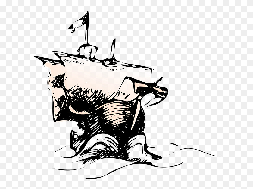 625x567 Старая Вода Мультфильм Шторм Военно-Морской Корабль Лодка Пиратский Капитан Повар Поиск Слова, Рука Hd Png Скачать
