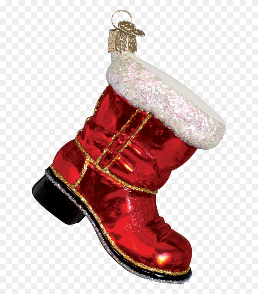 635x897 Old World Christmas Blown Glass Santa39s Boot Ornament Santa39s Boots, Clothing, Apparel, Christmas Stocking HD PNG Download