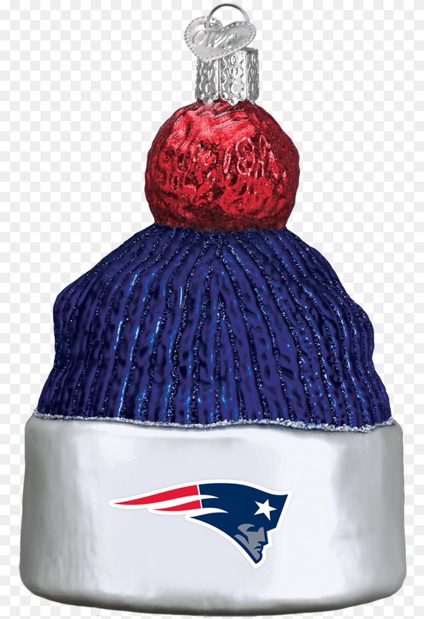 776x1226 Old World Christmas New England Patriots Beanie Ornament New England Patriots Ornaments, Bottle, Clothing, Hat, Person PNG