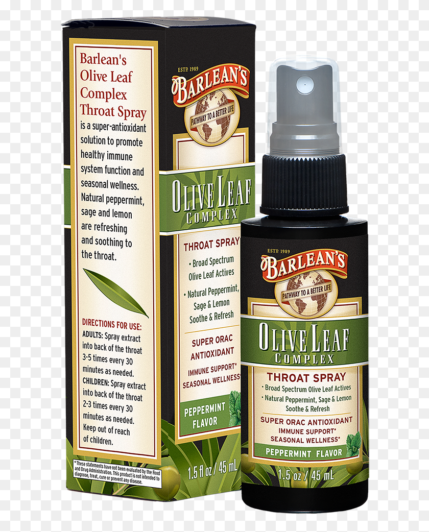606x982 Olive Leaf Complex Throat Spray, Label, Text, Bottle HD PNG Download