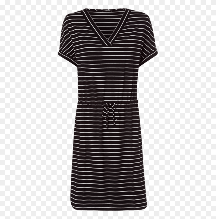 391x790 Olsen Stripe Jersey Drawstring Dress Day Dress, Clothing, Apparel, Sleeve Descargar Hd Png