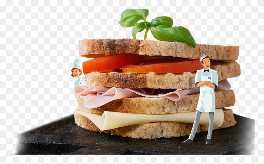 800x476 Олимель Приносит Вам 365 Дней Бутербродов Фаст-Фуд, Человек, Человек, Еда Hd Png Скачать