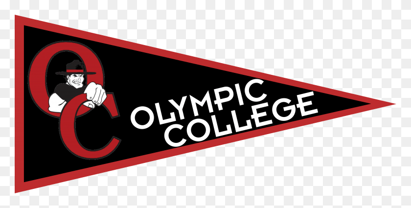 10000x4682 Olympic College Pennant Graphic Design, Label, Text, Word HD PNG Download